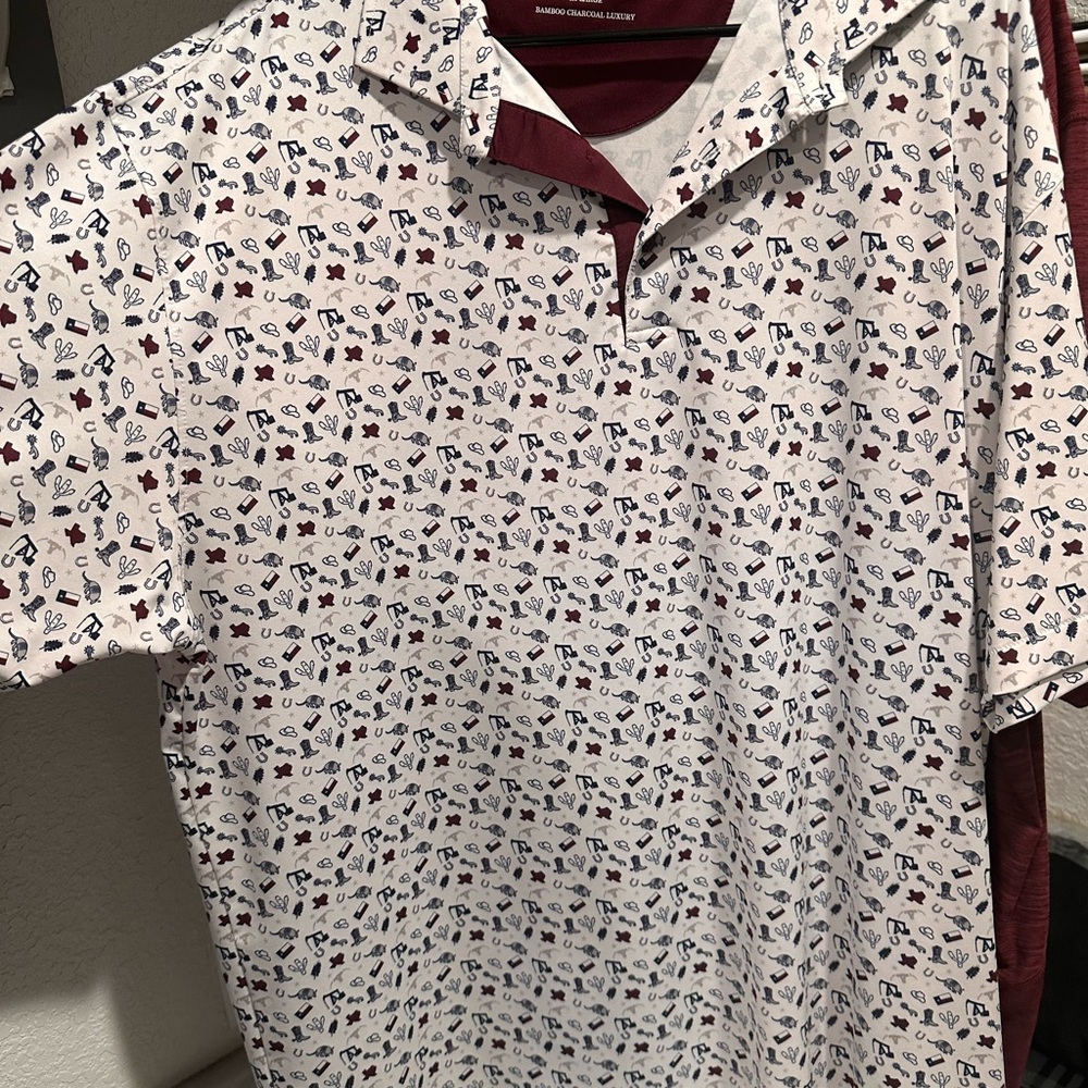White Texas Themed Classic Polo Shirt with Breathable Fabric